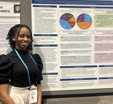 student with poster